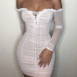 Fashion Nova Off The Shoulder White Dress